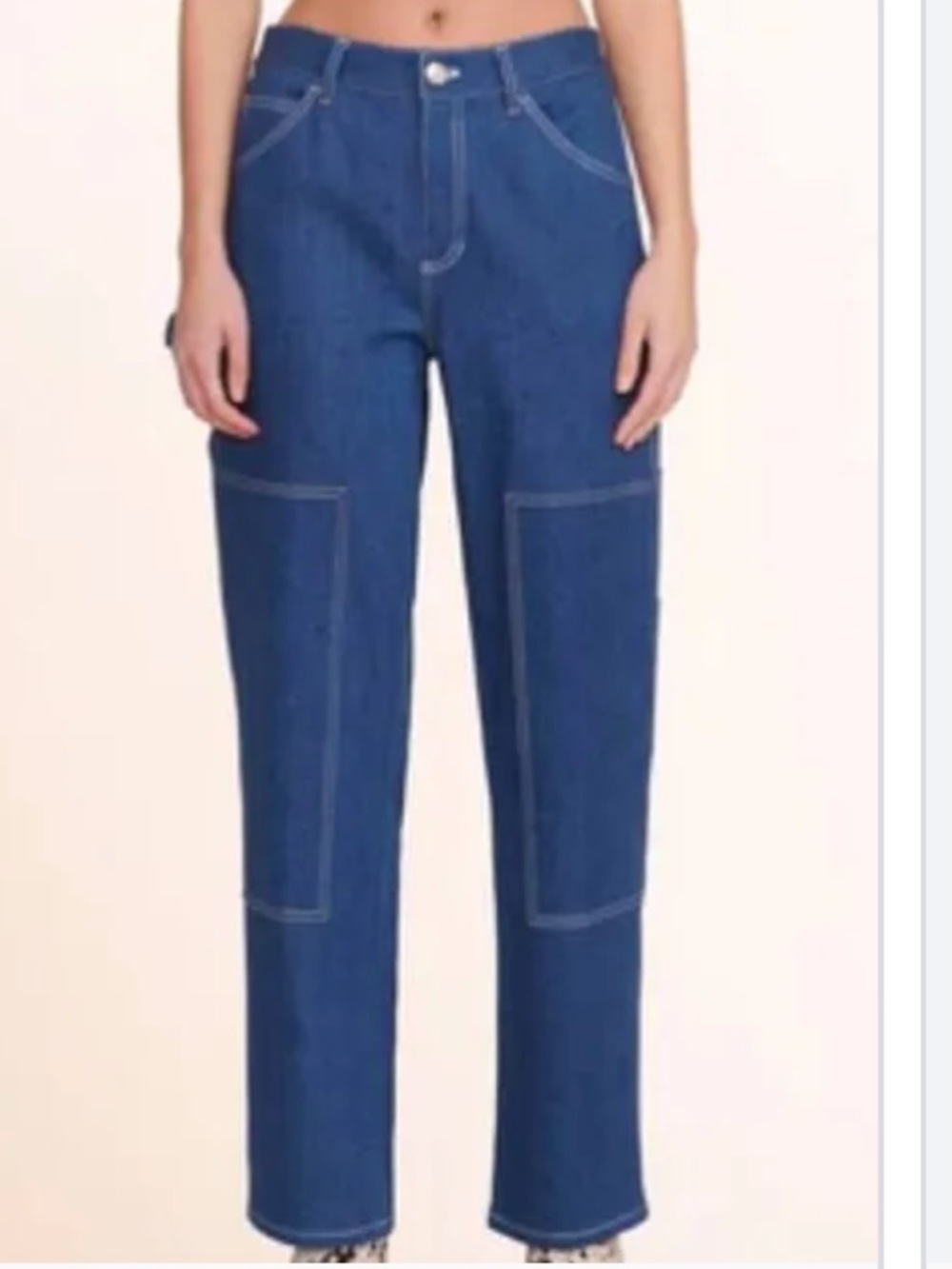 Staud painter relaxed fit carpenter utility straight leg jeans sz 4 baggy